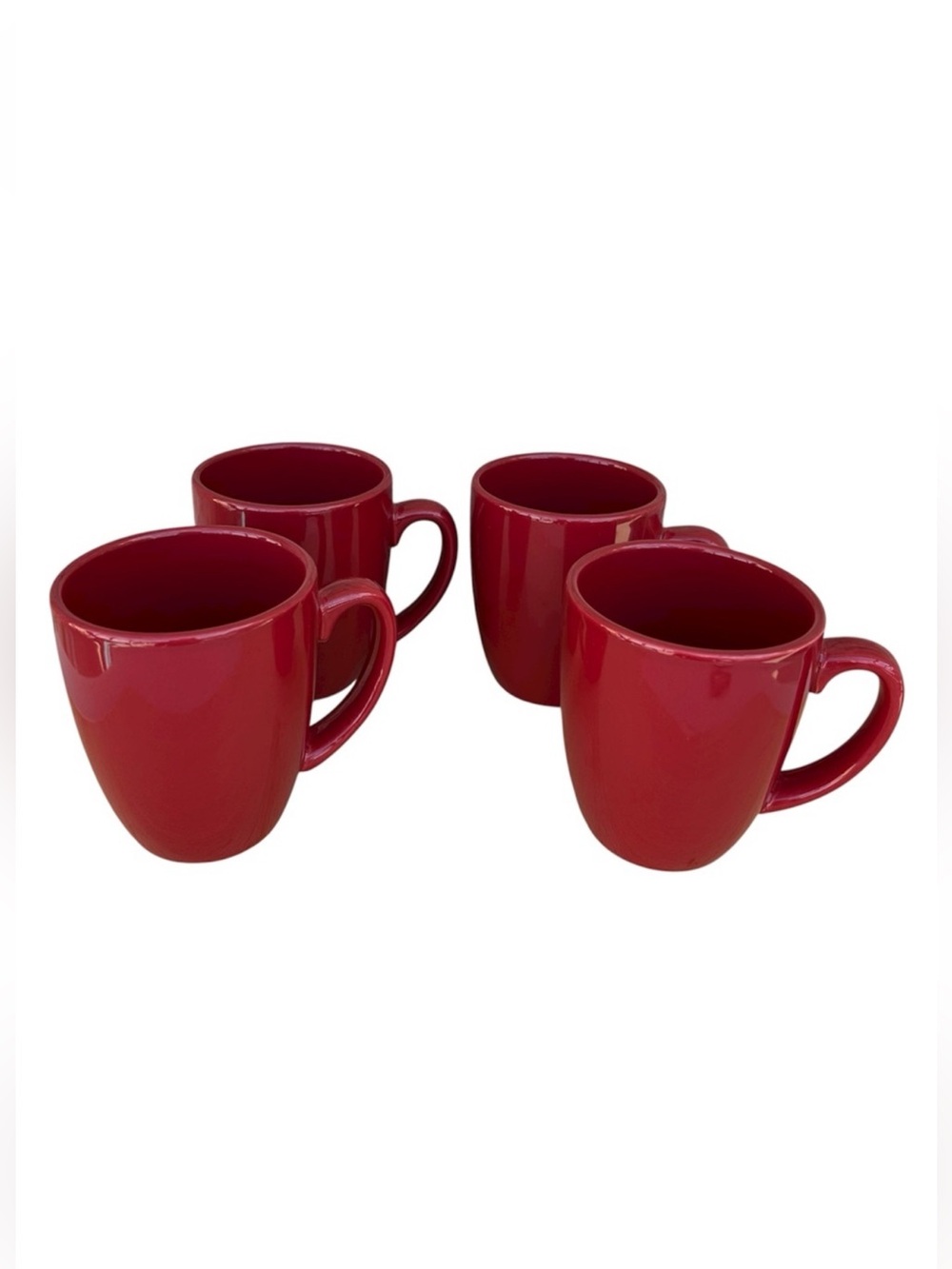 Corelle Coordinates Set 4 Red Stoneware Coffee Mugs 12 oz Holidays Contemporary